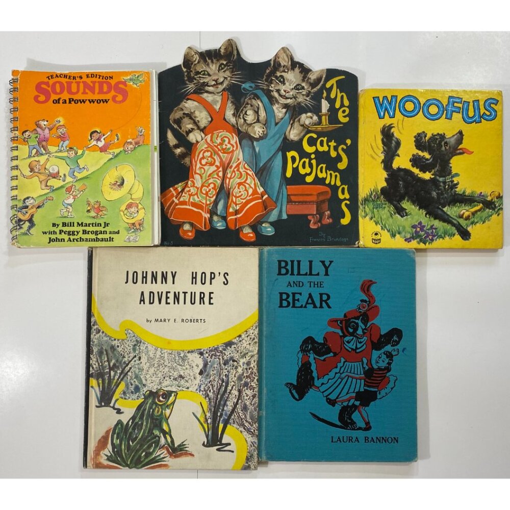 Vintage Children Books: 1932 Cats' Pajamas, Woofus, Johnny Hop's, Billy and Bear